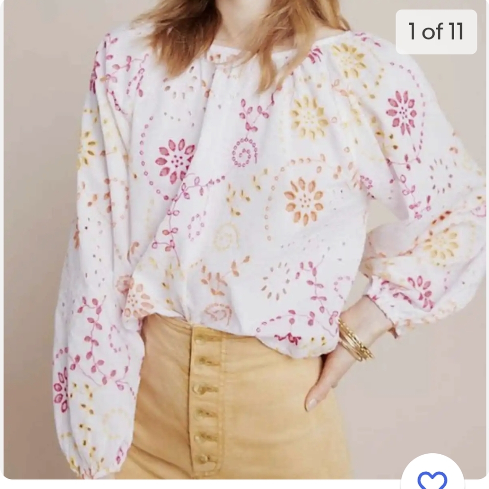 Maeve Anthropologie Addison Eyelet Women's Blouse NWOT